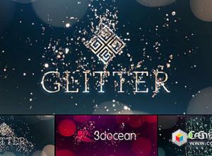 AE模板-金色时尚闪耀粒子汇聚Logo文字展示动画Glitter Particles Logo Reveal Pack