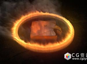 AE模板-游戏公司火焰燃烧环形路径Logo展示 Fire Logo Reveal 免费下载