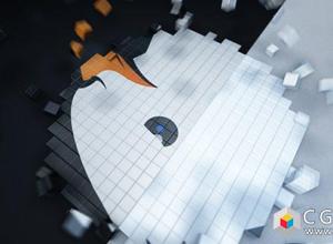 AE模板-E3D方块像素汇聚三维Logo展示 Pixel Cube Logo Reveal 免费下载