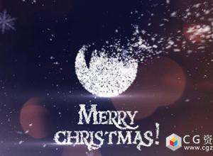 AE模板-圣诞节雪花粒子汇聚Logo文字动画 Christmas 免费下载