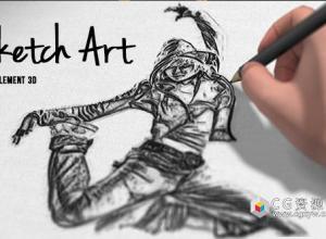 AE模板-三维素描铅笔手绘涂鸦人物照片展示 Pencil Sketch Art 免费下载