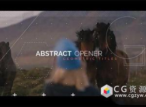 AE模板-抽象线条几何图形毛刺动画片头包装开场 Abstract Opener – Geometric Titles 免费下载