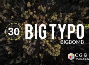 AE模板-30个4K文字标题排版字幕条动画 Big Typo 免费下载