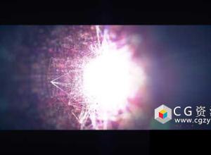 AE模板-三维粒子变形抽象线条Logo展示 Universe Opener 免费下载