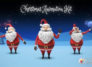 AE模板-3D动画圣诞老人演示节日快乐的故事santa-christmas-animation-diy-kit