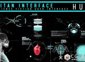 AE模板-高科技科幻UI信息图表界面人体心脏医学HUD动画图形元素包
