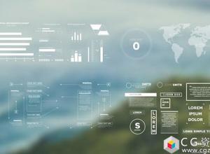 AE模板-扁平化数据图表柱状图饼状图百分比信息动画元素