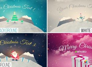 AE模板-庆祝圣诞低多边形卡通圣诞节片头动画 Christmas 免费下载