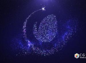 AE模板-圣诞节企业介绍标志闪耀星星粒子汇聚logo演绎  免费下载