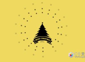 AE模板-MG图形圣诞节元素动画新年节日快乐flat-christmas-and-new-year-greetings