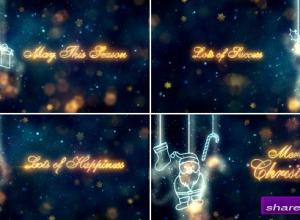 AE模板-庆祝圣诞的元素发光文字标题动画 Christmas Titles 免费下载