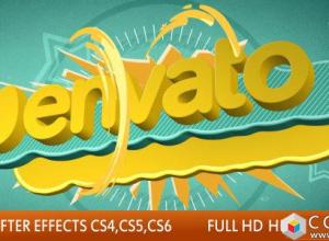 AE模板-公司企业卡通儿童弹跳三维果冻文字动画 Spring 3D Titles Logo Opener