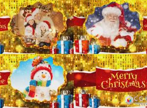 AE模板-新年快乐片头金色家庭照片圣诞节 merry-christmas-gold