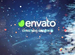 AE模板-魔法粒子雪花特效标志揭幕动画圣诞节祝福开场christmas-wishes-winter-opene