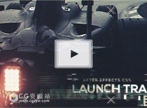 AE模板-电影预告片赛车速度数字失真特效开场launch-trailer