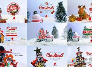 AE模板-10组圣诞节许愿祝福文字动画短视频10 Miniature Christmas Wishes 免费下载