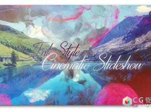 AE模板-大气风景企业公司水墨风格宣传片Ink Style _ Parallax Slideshow