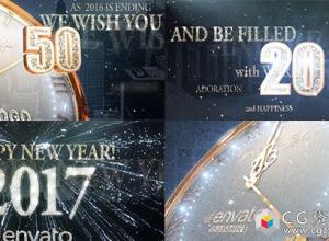 AE模板-2017年烟花粒子时钟新年60秒倒计时 2017 New Year Countdown