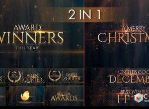 AE模板-2017年获奖颁奖者电影提名大气金色标题动画 Award Winners & Christmas Message