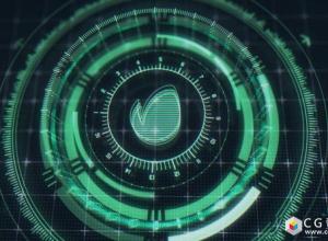 AE模板-高科技全息公司标志logo片头Futuristic HUD Logo Reveal 免费下载