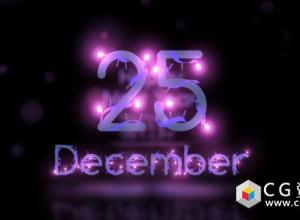 AE模板-圣诞节庆典彩灯闪烁文字标题动画 Christmas Lights Font