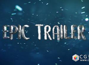 AE模板-E3D电影史诗冬季雪花粒子飘动宣传片文字片头 Epic Trailer Titles 6