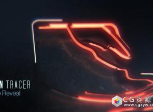 AE模板-三维Logo霓虹灯路径描边展示 Neon Tracer