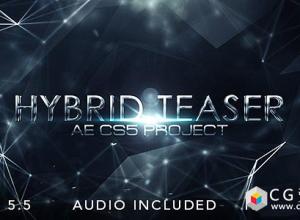 AE模板-Plexus三维网格点线粒子大气金属标志动画企业宣传片(含音乐)