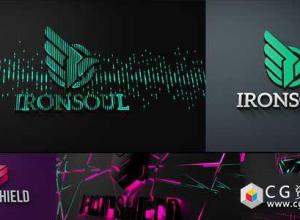 AE模板-投影映射霓虹灯标志音乐节奏跳动Logo展示 Projection Mapping Logo Reveal Pack