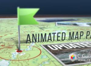 AE模板 地图路径箭头动画地点连线标识图文展示动画V3animated-map-path