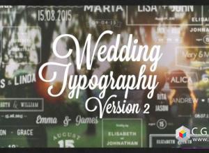 AE模板-25款复古婚礼婚字幕条文字标题动画 Wedding Typography Titles – Version 2 免费下载