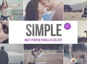 AE模板-时尚动感企业宣传片头照片滚动展示动画SIMPLE v.2 - Parallax Photo Gallery 2.5k 免费下载