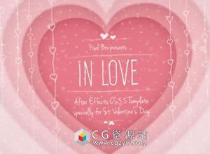 AE模板-情侣相册婚礼爱情甜蜜回忆照片纪录片头包装in-love