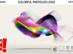 AE模板-抽象美丽多彩粒子Logo展示动画 Colorful Particles Logo
