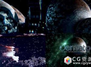 AE模板-E3D科幻电影预告星球信号噪点logo标志演绎Space Glitch Logo