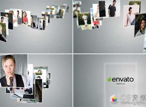 AE模板 现代企业公司宣传多照片汇聚logo标志演绎开场 Multi Photo Logo Reveal