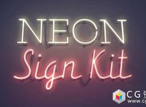 AE模板-霓虹灯LED发光文字标题动画 Neon Sign Kit V1.3 免费下载