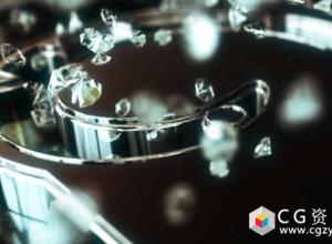 AE模板-E3D工程银色钢铁水晶耀眼钻石三维Logo展示 Silver Brilliants Logo 免费下载