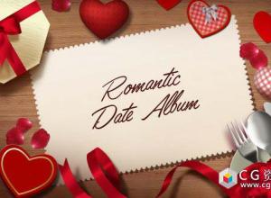 AE模板-浪漫日期相册情人节婚礼图片包装展示 Romantic Date Album 免费下载