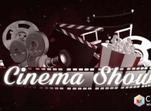 AE模板-电影院视频广播包胶片屏幕放映视频展示片头 Cinema Movie Broadcast Package