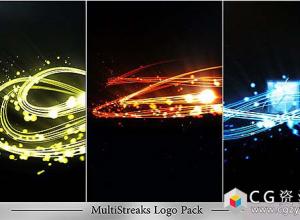 AE模板-3种唯美粒子光线拖尾Logo展示 MultiStreaks Logo Pack 免费下载