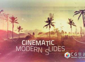 AE模板-电影现代幻灯片大气图片视频开场片头 Cinematic Modern Slides