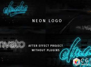 AE模板-火花霓虹灯文字Logo动画开场 Neon 免费下载