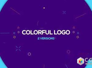 AE模板-现代化时尚标题彩色动态线条MG动画Logo展示 Colorful Logo