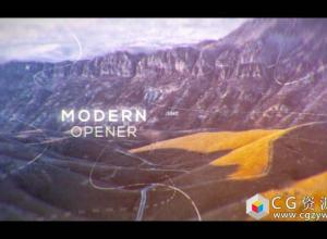AE模板-现代视差幻灯片时尚线条图片开场 Modern Parallax Opener Slideshow