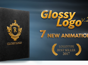 AE模板-光泽质感反射标志三维Logo动画 Glossy Logo Reflection Logo Loop 免费下载