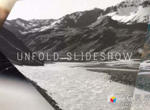 AE模板-展开幻灯片翻页动态图片视频展示片头 Unfold Slideshow