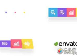 AE模板-干净公司企业标志扁平化方形元素翻转logo演绎flat-boxes-logo-reveal