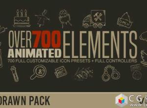 AE预设-700+ffx手绘素描图标动画预设 Hand Drawn Elements Pack