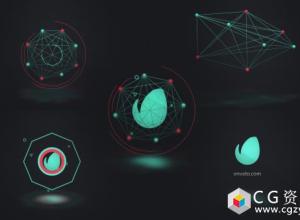 AE模板-扁平化mg动画连接形状Logo展示connected-shapes-logo-reveal